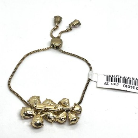 NWT ISAAC MIZRAHI LIVE PINK PURPLE RHINESTONE ADJUSTABLE BRACELET GOLD TONE - Picture 8 of 10